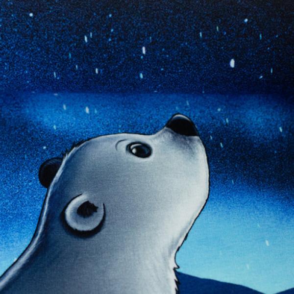 Sweat angeraut Panel Eisbär unter Nordlicht in Nordlicht Blau